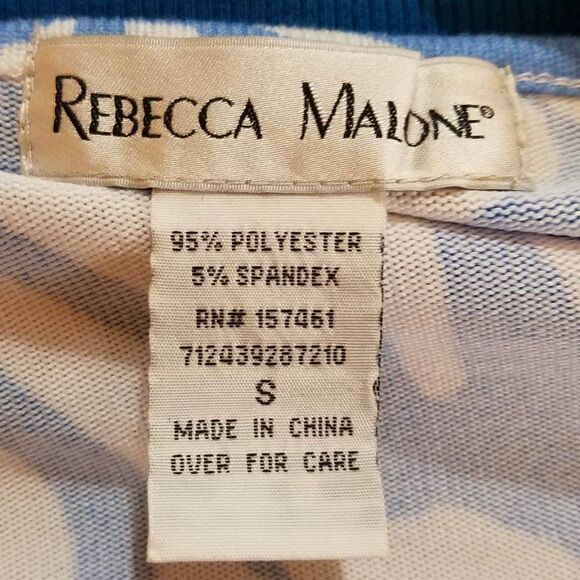 NWT Rebecca Malone Blue/White Floral Pop Over Light Sweater Size Small - Picture 2 of 7